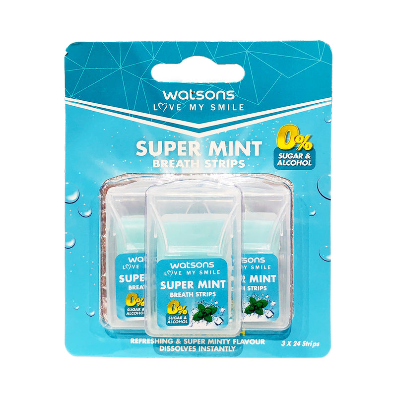 Watsons Love My Smile Breath Strips 3 x 24 Strips