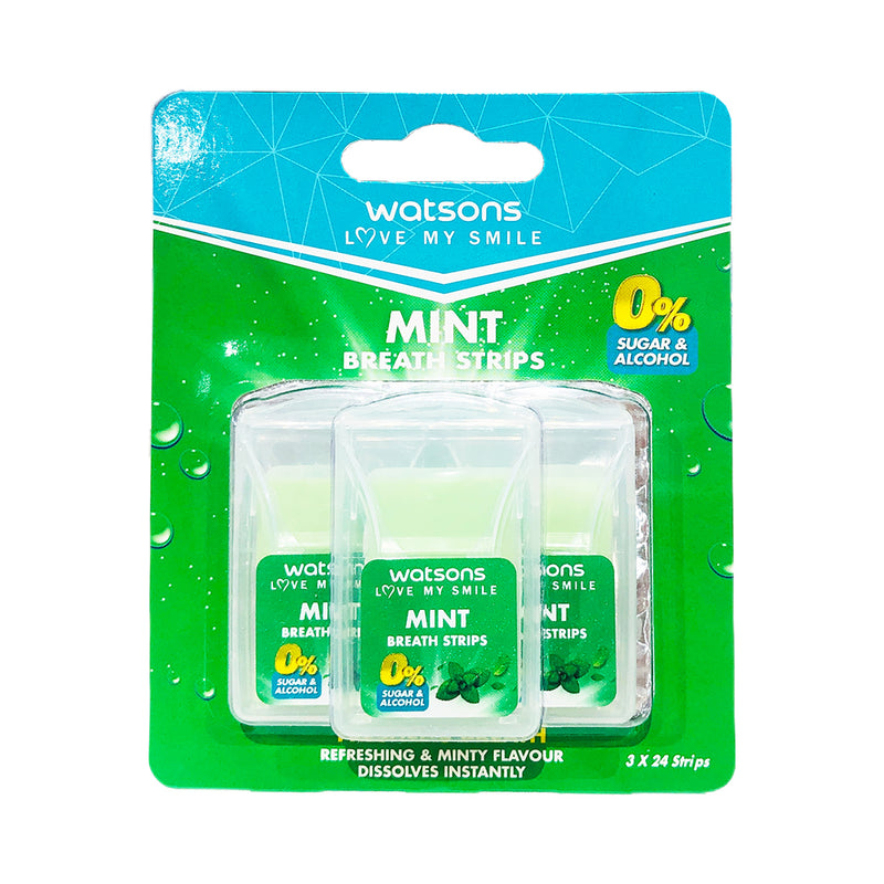 Watsons Love My Smile Breath Strips 3 x 24 Strips