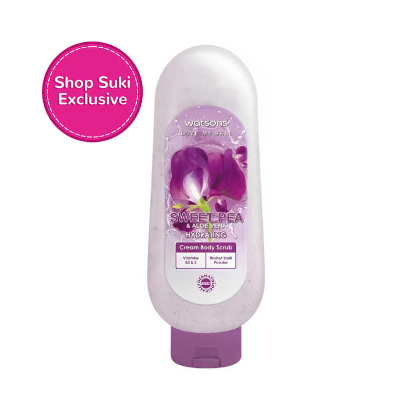 Watsons Love My Skin Sweet Pea And Aloe Vera Hydrating Cream Body Scrub 535ml