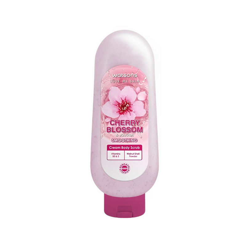 Watsons Love My Skin Cherry Blossom And Jojoba Smoothing Cream Body Scrub 535ml