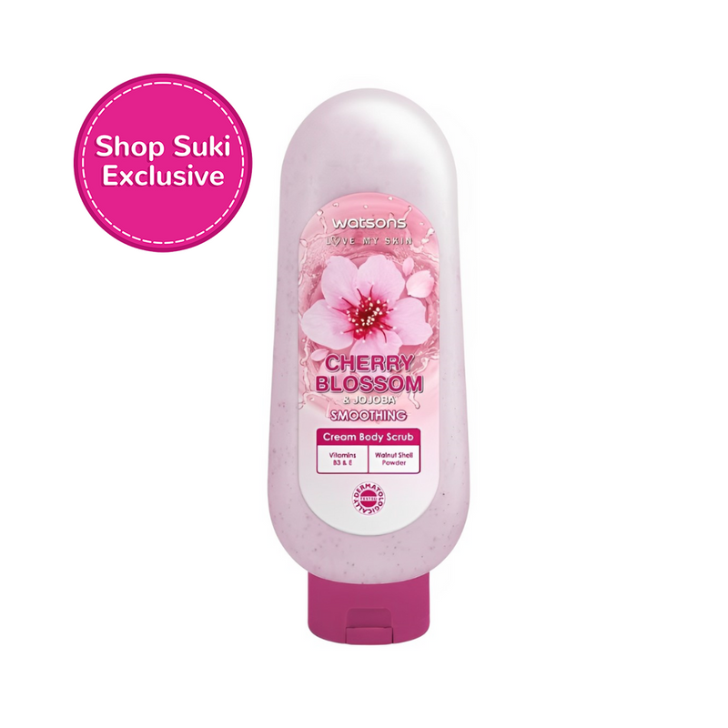 Watsons Love My Skin Cherry Blossom And Jojoba Smoothing Cream Body Scrub 535ml