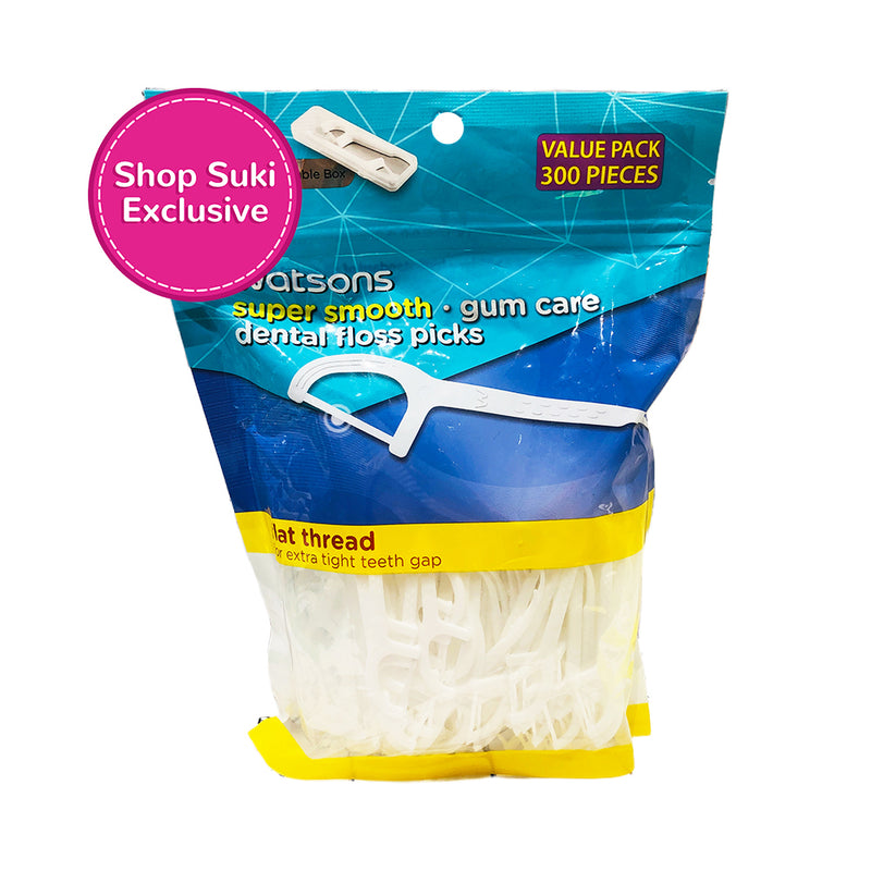 Watsons Gum Care Dental Floss Picks Super Smooth Flat Thread 300's