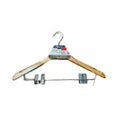 Wooden Hanger with Metal Clips