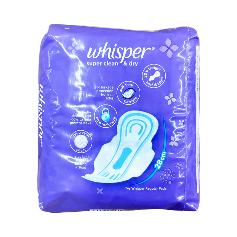 Whisper Heavy Flow Super Clean & Dry Wings 8 Pads