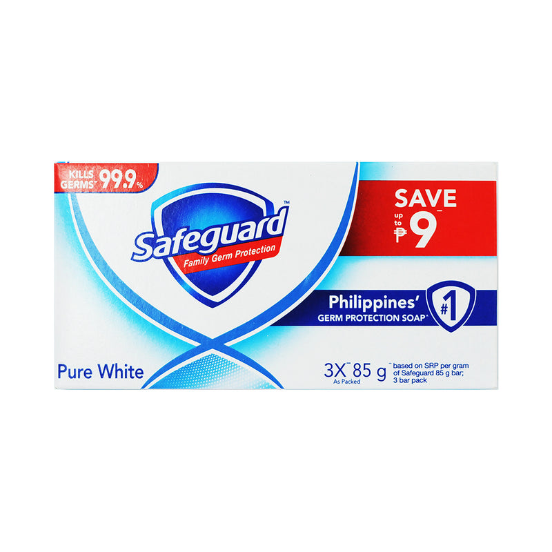 Safeguard Bar Soap Pure White 3pid Pack 85g x 3's