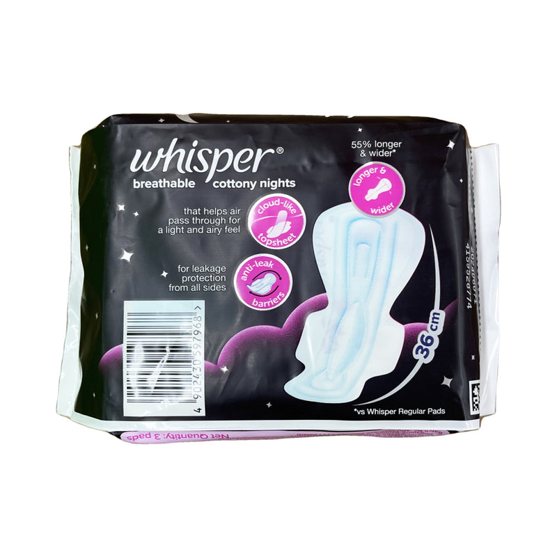 Whisper Cottony XX Long With Wings 3 Pads