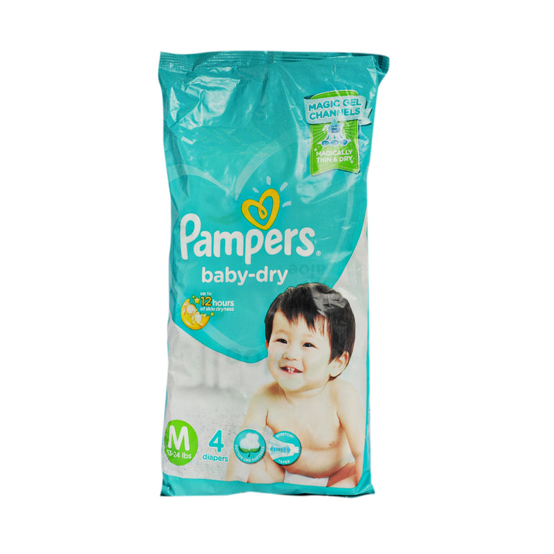 Pampers Baby Dry Diapers Medium 4's