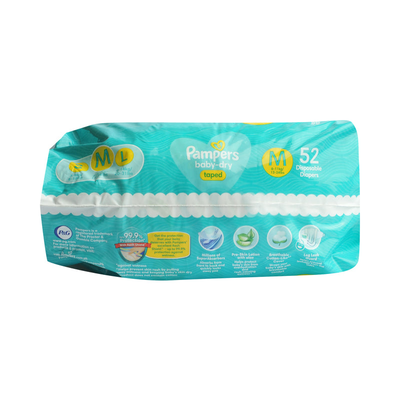 Pampers Diaper Baby-Dry Medium 52's