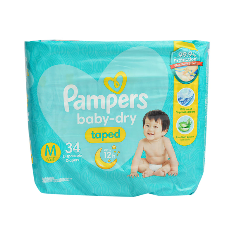 Pampers Baby Dry Diapers Medium 34's