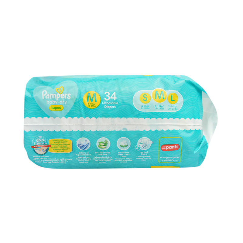 Pampers Baby Dry Diapers Medium 34's