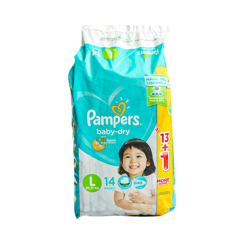 Pampers Diaper Baby-Dry Large 14's + Get 1 Free Pad