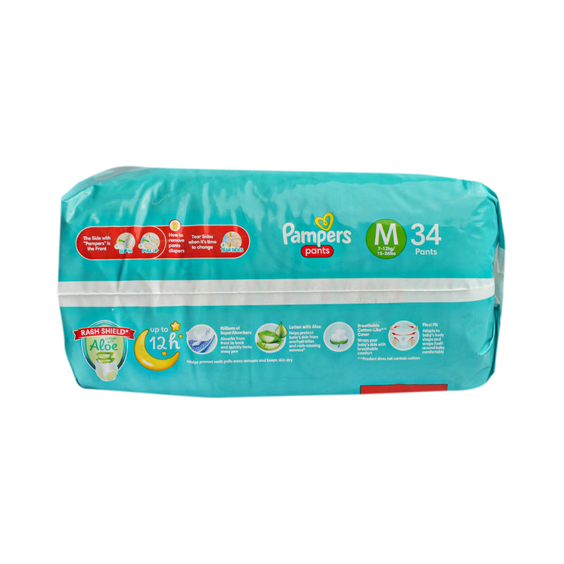 Pampers Diaper Baby Dry Pants Magic Gel Channels Medium 34's