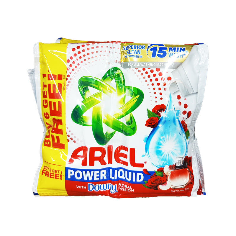 Ariel Power Gel With Freshness Of Downy Passion 54g 6's + 1