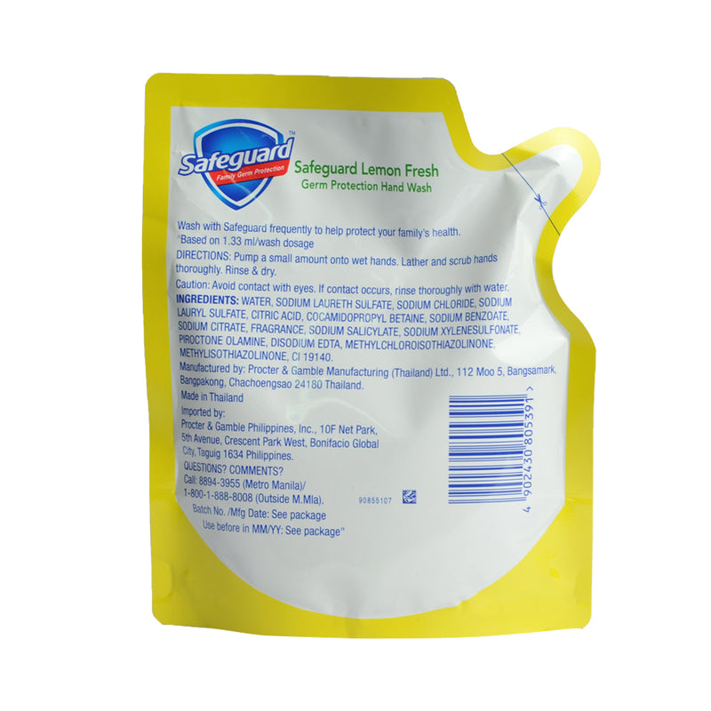Safeguard Liquid Hand Soap Lemon Fresh Pouch 200ml