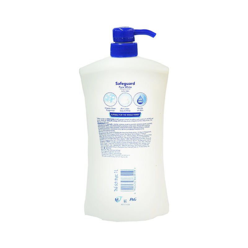 Safeguard Body Wash Pure White 1L