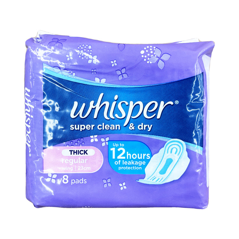 Whisper Regular Flow Super Clean Dry Wings 8 Pads