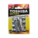 Toshiba High Power AA Alkaline Battery 4's + 2