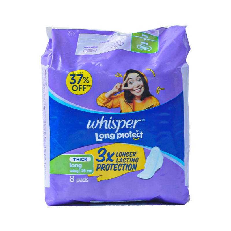 Whisper Long Protect Wings Tipid Pack 8 Pads