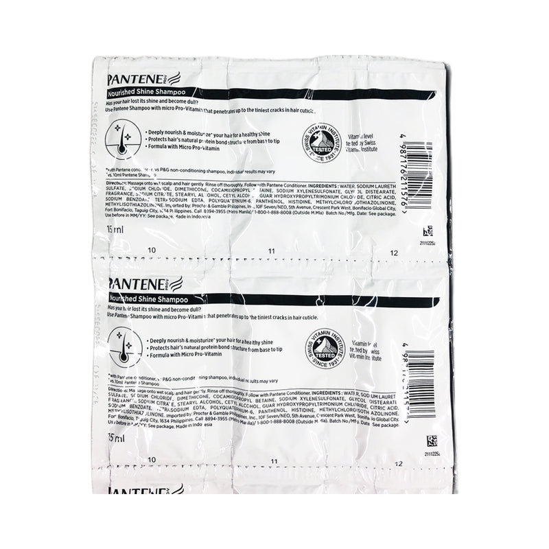 Pantene Shampoo Nourished Shine 15ml x 12's