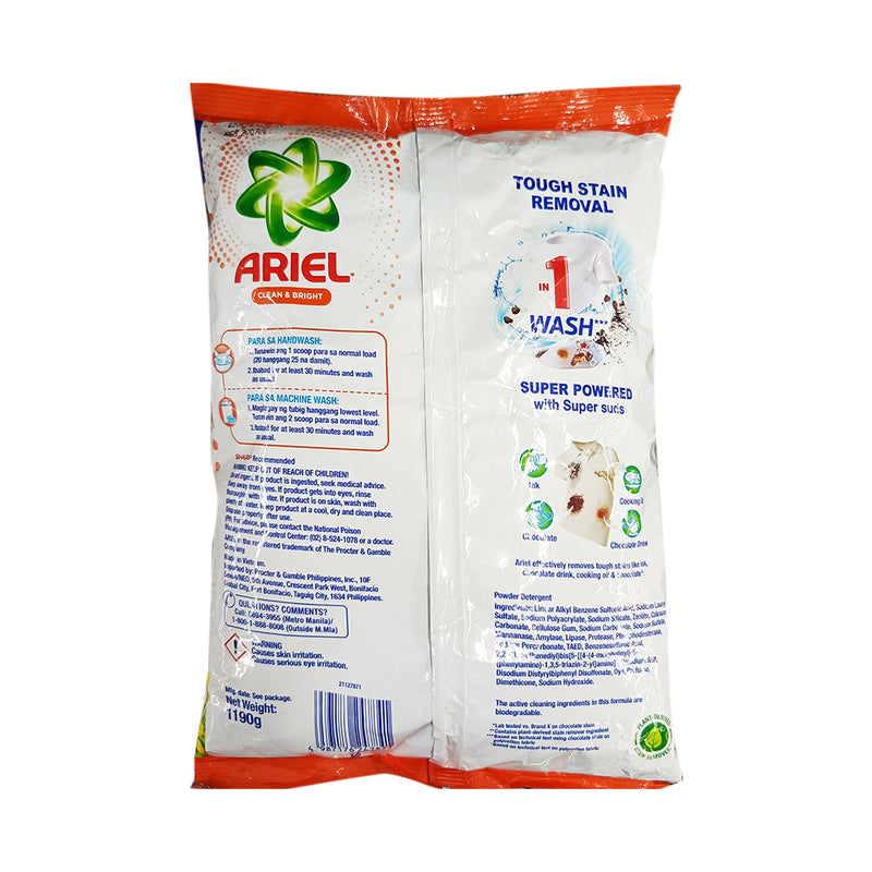 Ariel Detergent Powder Clean And Bright 1190g