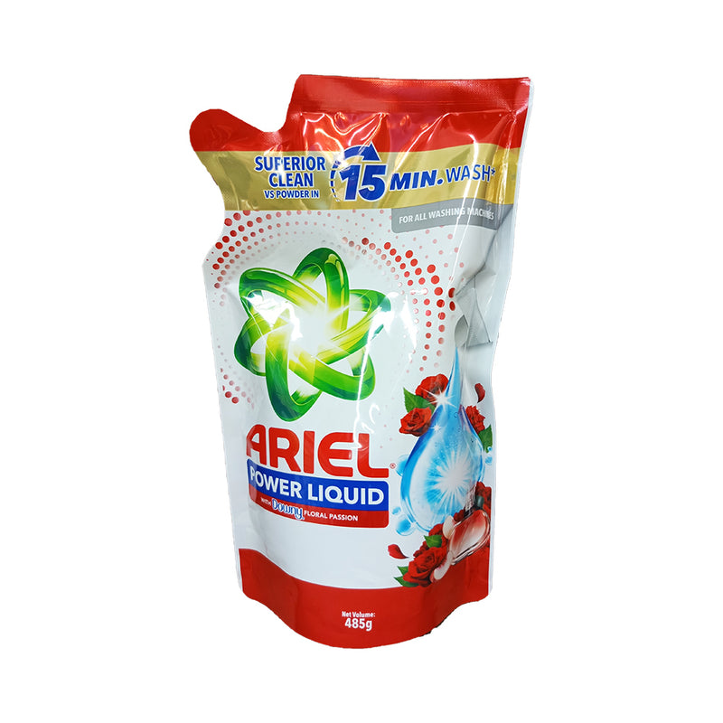 Ariel Power Liquid With Downy Floral Passion 485g