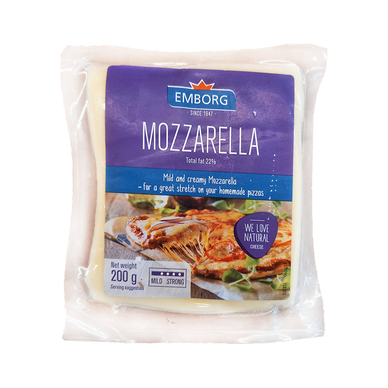 Emborg Danish Cheese Mozzarella Block 200g