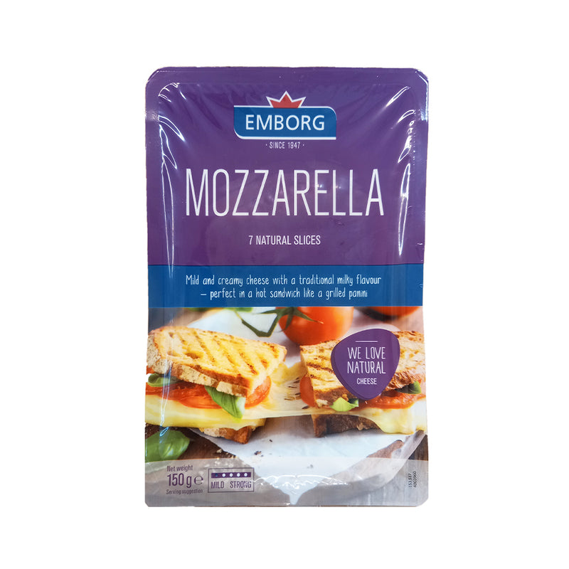 Emborg Sliced Cheese Natural Mozzarella 150g