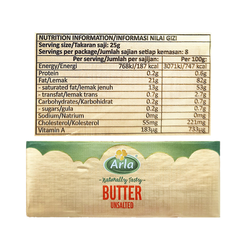 Arla Unsalted Butter 200g