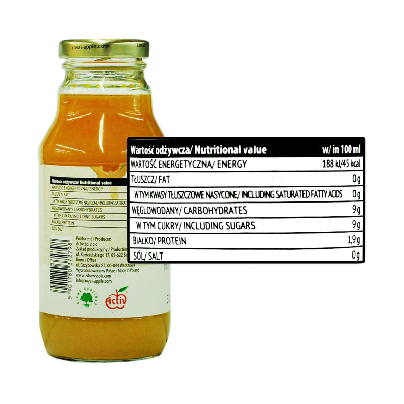 Royal Apple 100% Orange Juice Glass 330ml