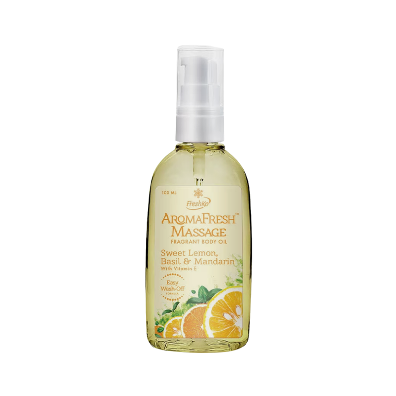 Freshko AromaFresh Massage Body Oil Sweet Lemon Basil & Mandarin 100ml