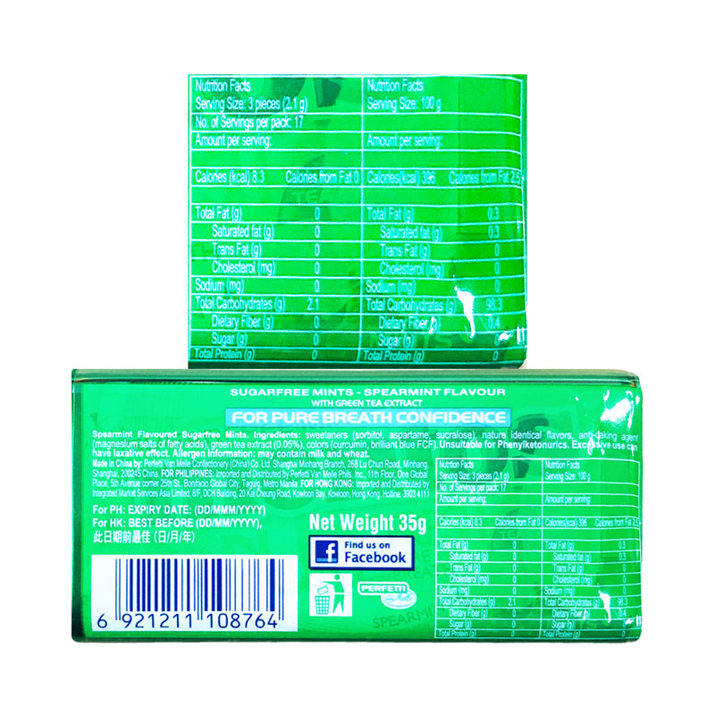 Mentos Chewing Gum Pure Fresh Sugar Free Spearmint 35g