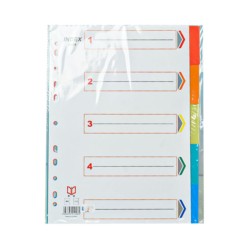 Index Subject Divider 5 Tabs