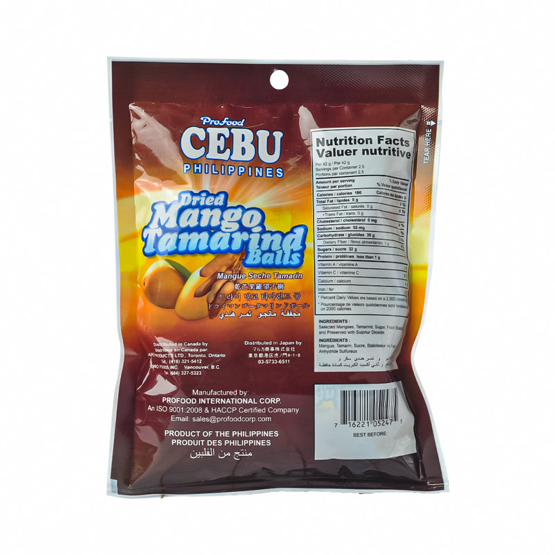 Profood Cebu Dried Fruit Mango Tamarind Balls 100g