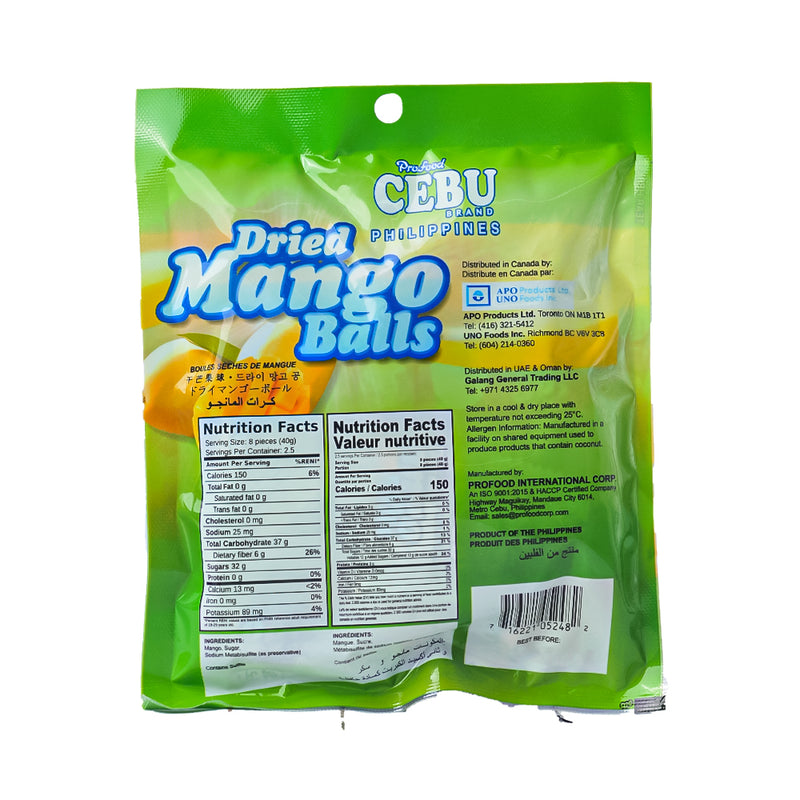 Profood Cebu Dried Fruit Mango Balls 100g