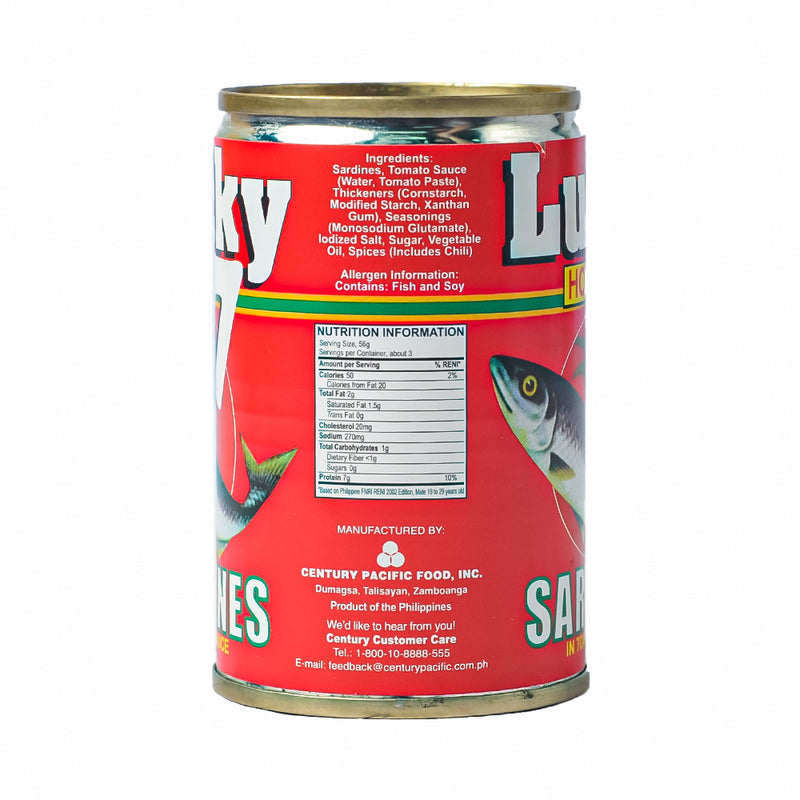 Lucky 7 Sardines In Tomato Sauce With Chili 155g