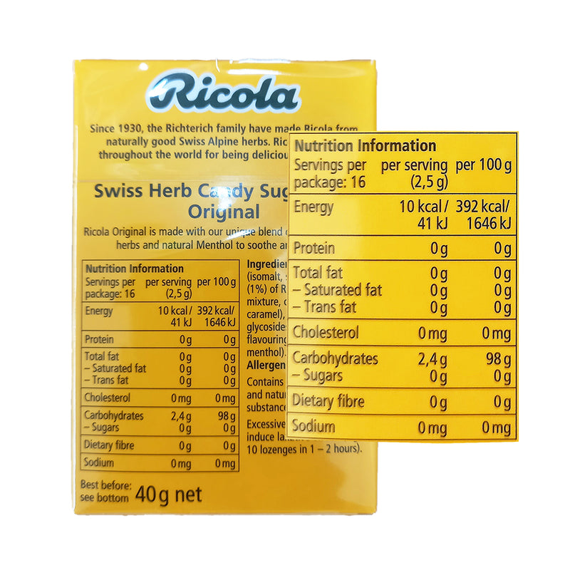 Ricola Sugar Free Fruit Candy 40g