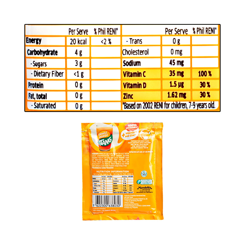 Tang Powdered Juice Combo Delights Orange Mango 19g Tang Powdered Juice Combo Delights Orange Mango 19g