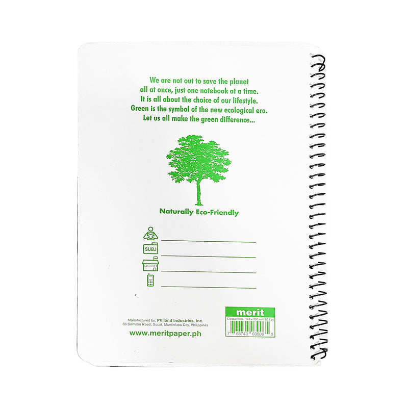 Merit Notebook Classic Spiral Abstract Standard 80 Leaves
