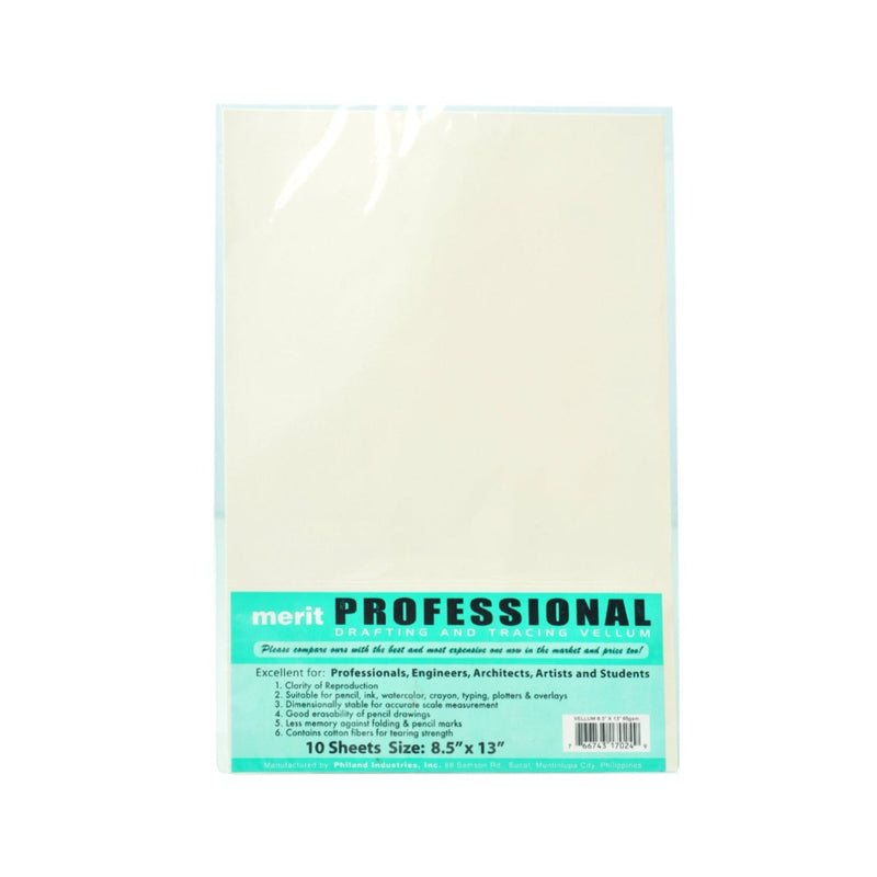 Merit Professional Drafting And Tracing Vellum 8 1/2x13 10's