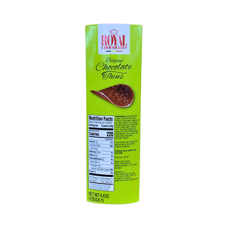Royal Chocolates Belgian Chocolate Thins 125g 4.4oz