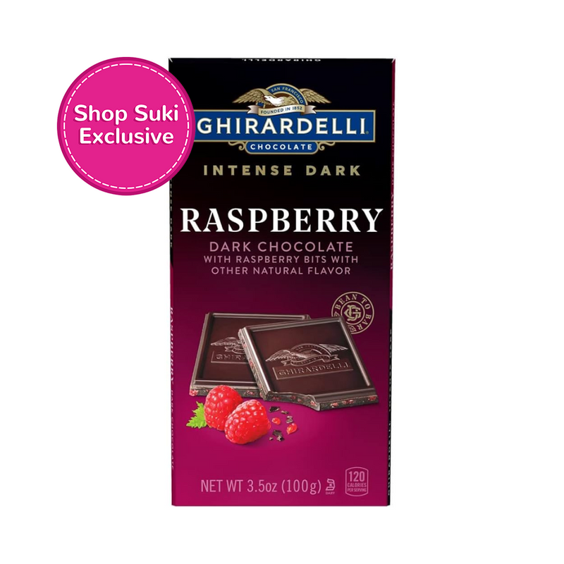 Ghirardelli Intense Dark Chocolate Bar With Raspberry Bits 100g