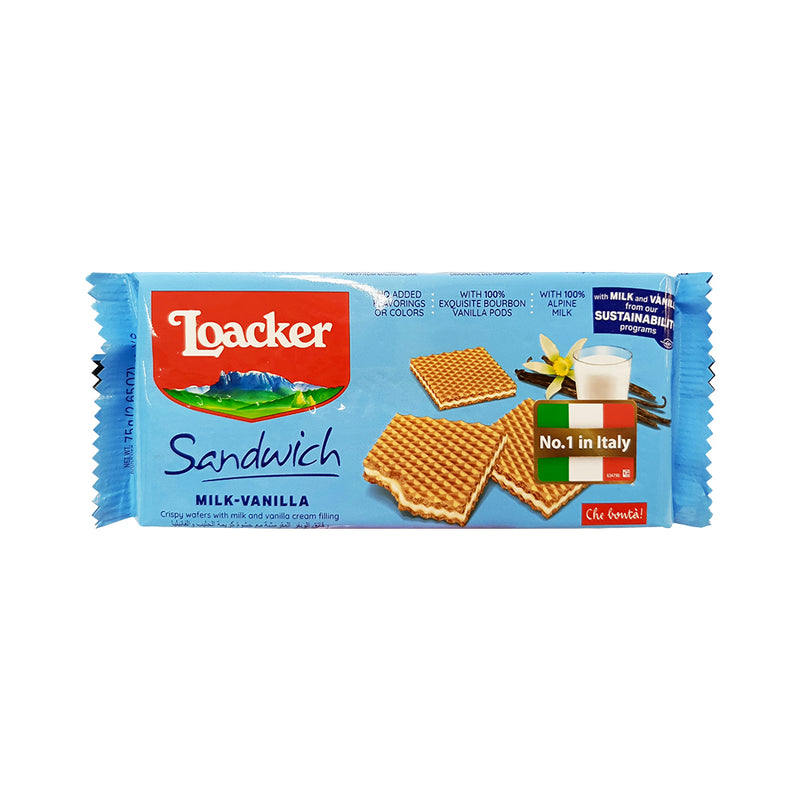 Loacker Sandwich Wafers Milk Vanilla 75g