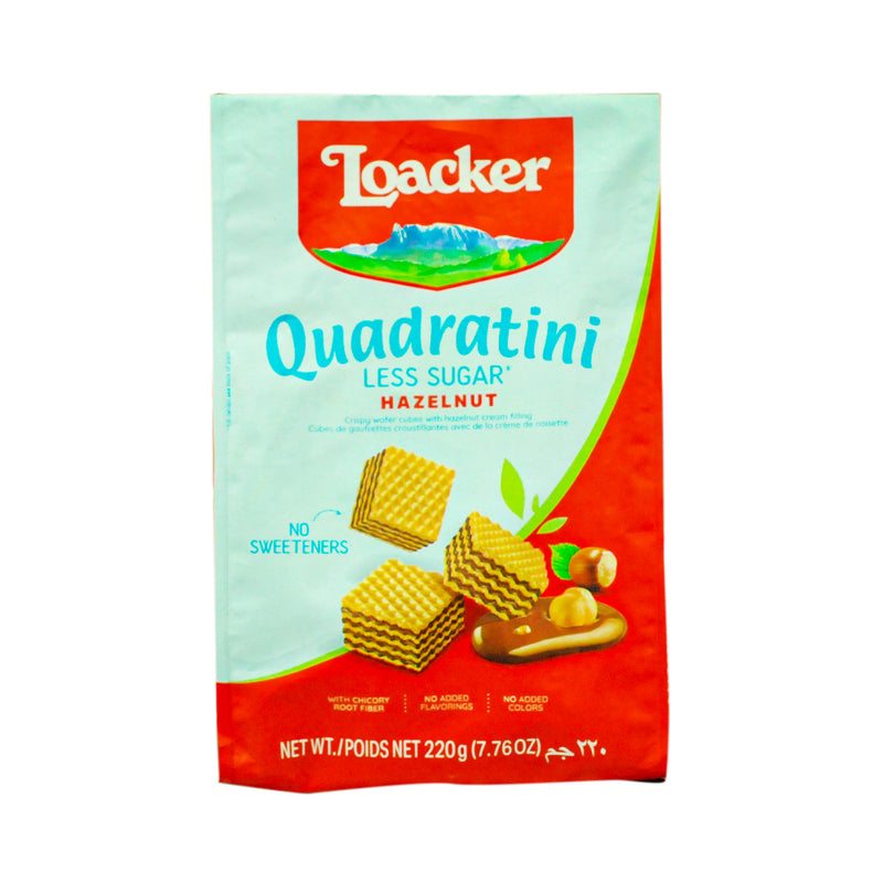 Loacker Quadratini Less Sugar Hazelnut 220g