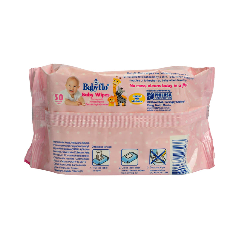 Babyflo Baby Wipes Vanilla 30's