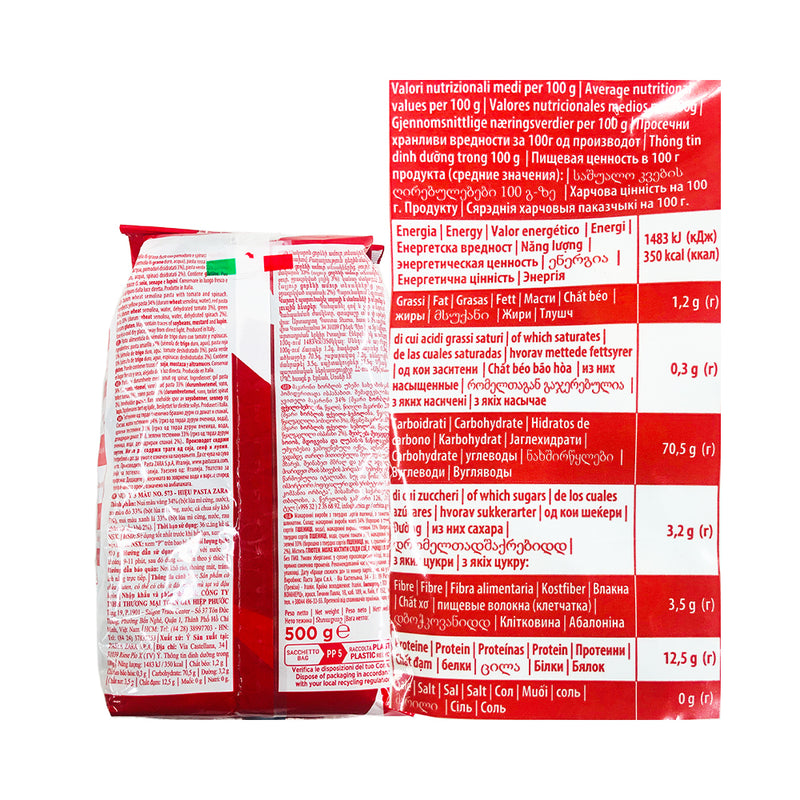 Pasta Zara Pasta Spirali/Fusilli Tricolors 500g