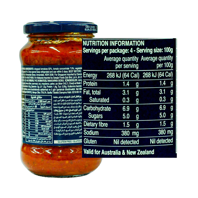 Barilla Arrabbiata With Chilli Peppers 400g