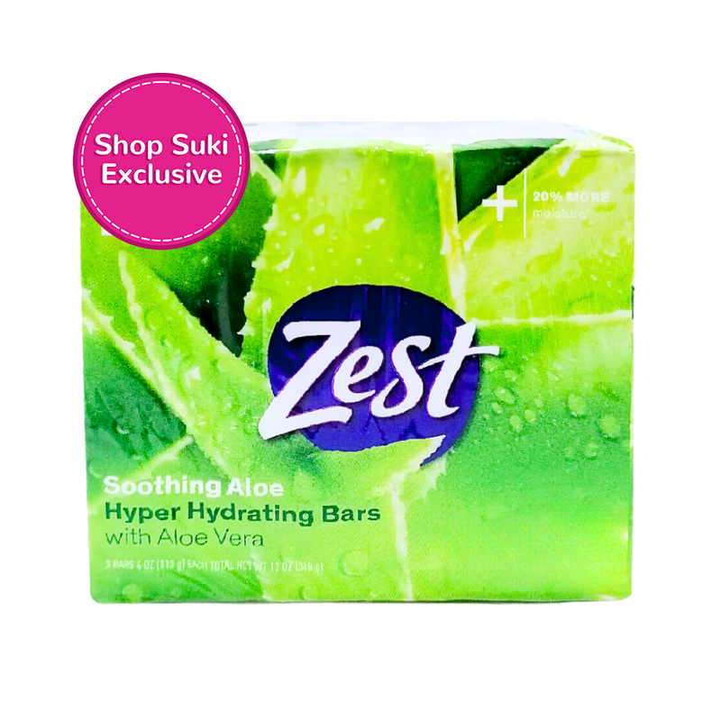 Zest Soothing Aloe Hyper Hydrating Bar Soap 113g x 3's