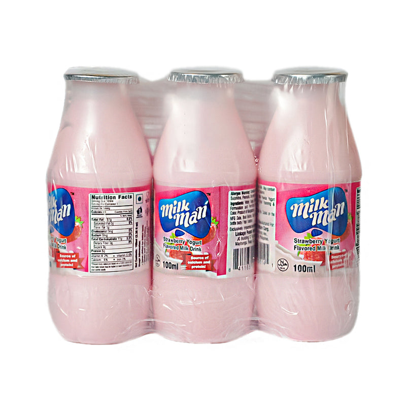 Milk Man Yogurt Drink Strawberry 100ml x 6's