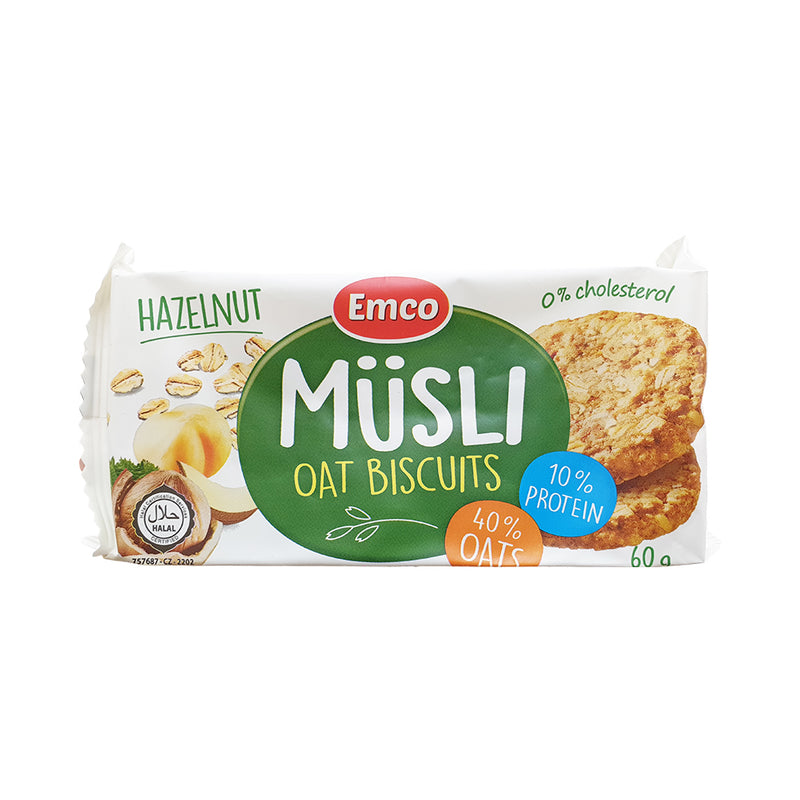 Emco Musli Oat Biscuits Hazelnut 60g