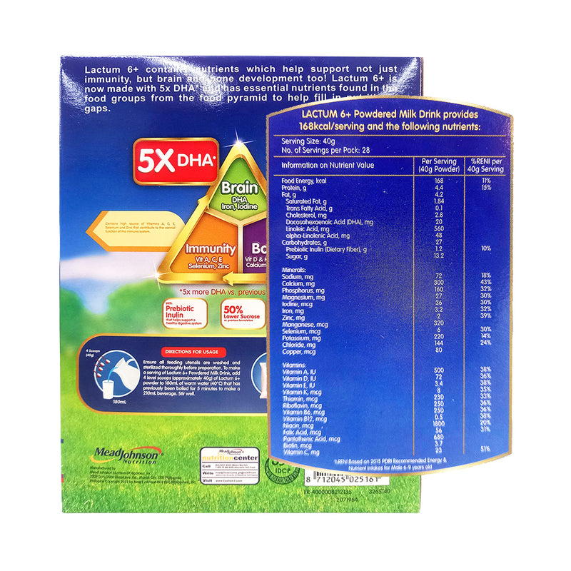 Lactum 6+ Powdered Milk Drink Plain 1.15kg